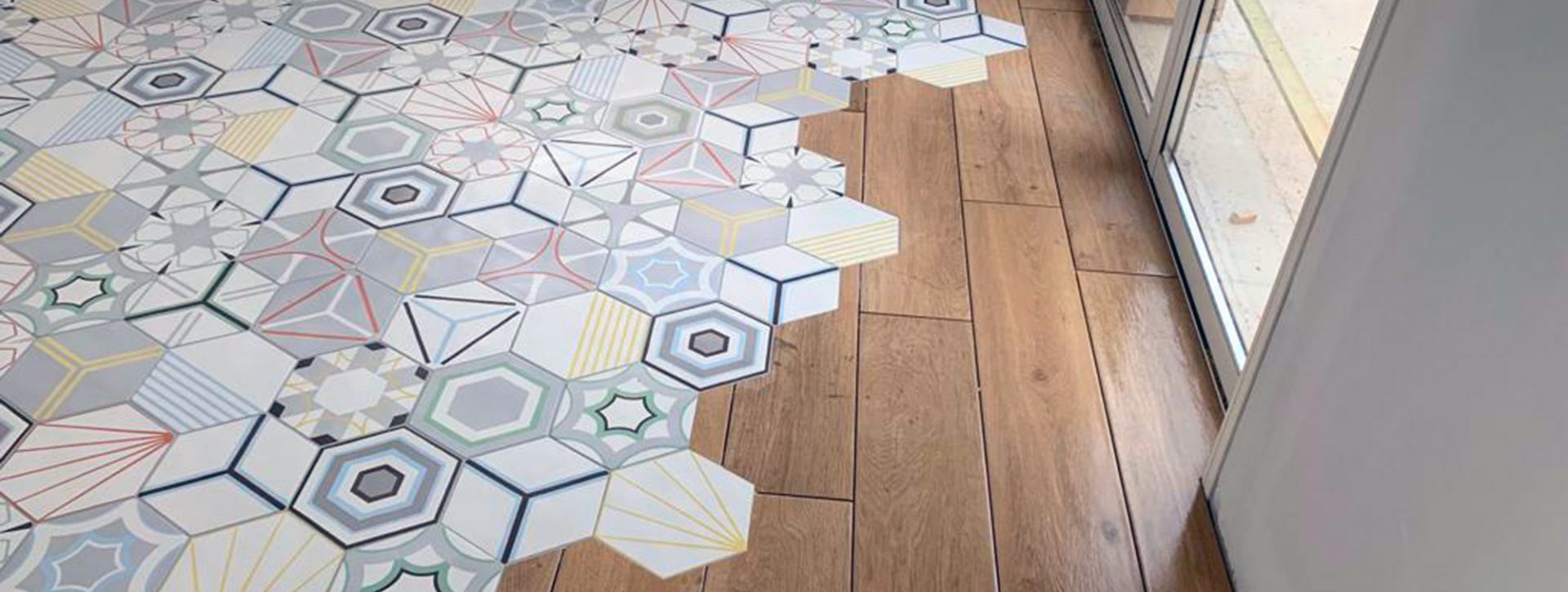 Carrelage sol mixte design