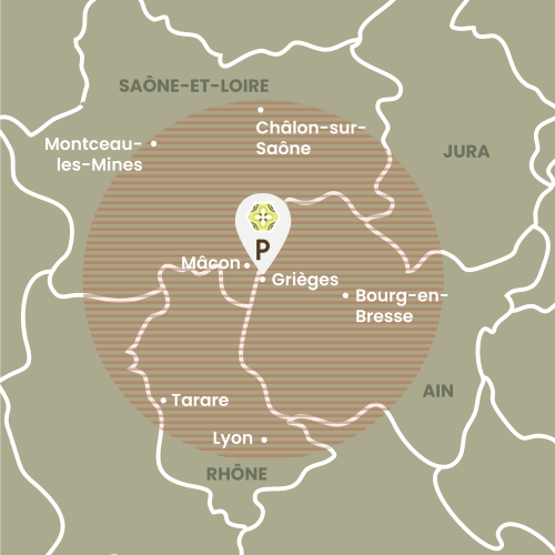 Zone d'intervention de Puget Carrelage : l'Ain, Mâcon et la Saône et Loire